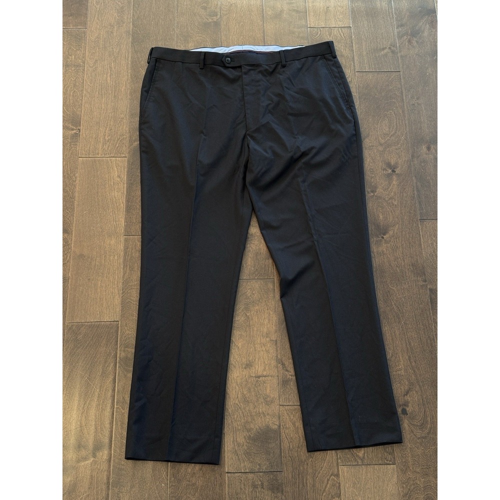 Roundtree & Yorke Travel Smart‎ Black Pants Men's 42X32 Flat Front Trousers